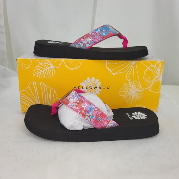 Yellow Box Flip Flops Frazzle Fuchsia New - Picture 3 of 4
